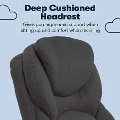 Serta® Claremont Ergonomic Bonded Leather Mid-Back Office Chair, Dark Gray/Silver