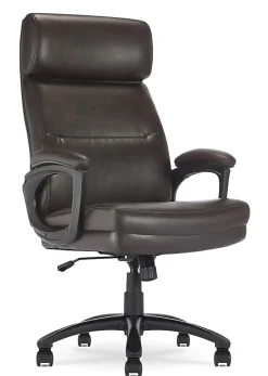Serta® Comfort Big & Tall Ergonomic Bonded Leather High-Back Executive Office Chair, Brown