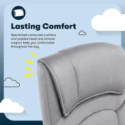 Serta® Comfort Classic Ergonomic Fabric High-Back Executive Office Chair, Gray