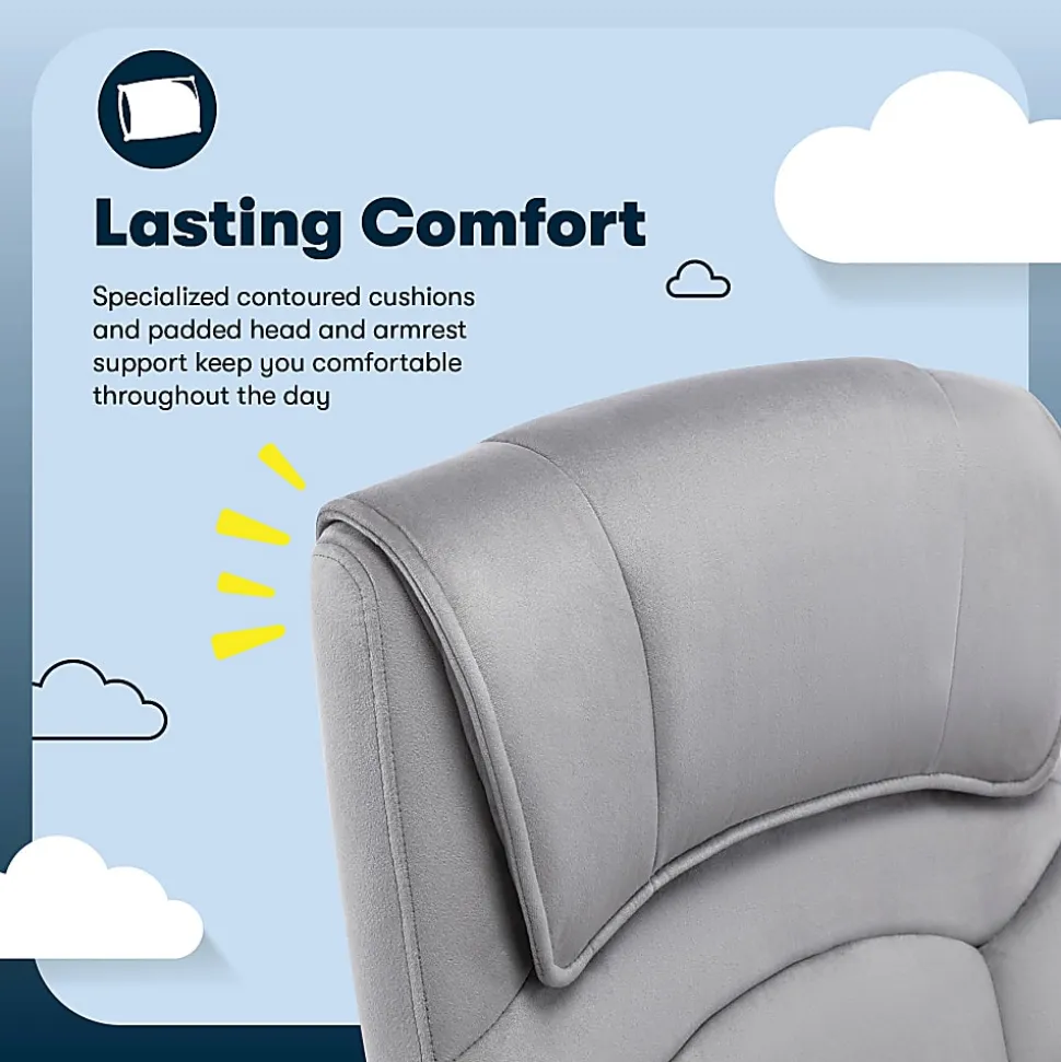 Serta® Comfort Classic Ergonomic Fabric High-Back Executive Office Chair, Gray
