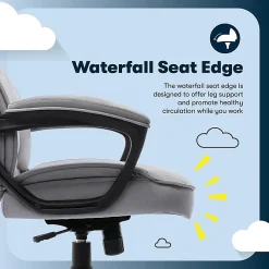 Serta® Comfort Classic Ergonomic Fabric High-Back Executive Office Chair, Gray