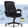 Serta® Comfort Classic Ergonomic Fabric High-Back Executive Office Chair, Black