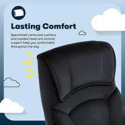Serta® Comfort Classic Ergonomic Fabric High-Back Executive Office Chair, Black