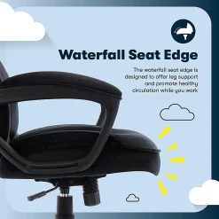 Serta® Comfort Classic Ergonomic Fabric High-Back Executive Office Chair, Black