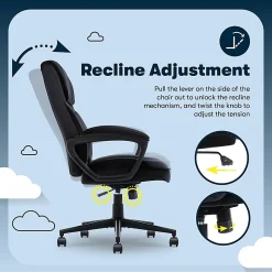 Serta® Comfort Classic Ergonomic Fabric High-Back Executive Office Chair, Black