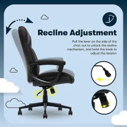 Serta® Comfort Eco Ergonomic Velvet Mid-Back Office Chair, Light Black