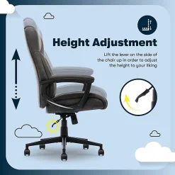 Serta® Comfort Eco Ergonomic Velvet Mid-Back Executive Office Chair, Brown/Black