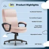 Serta® Comfort Ergo Ergonomic Velvet High-Back Executive Office Chair, Pink/Black