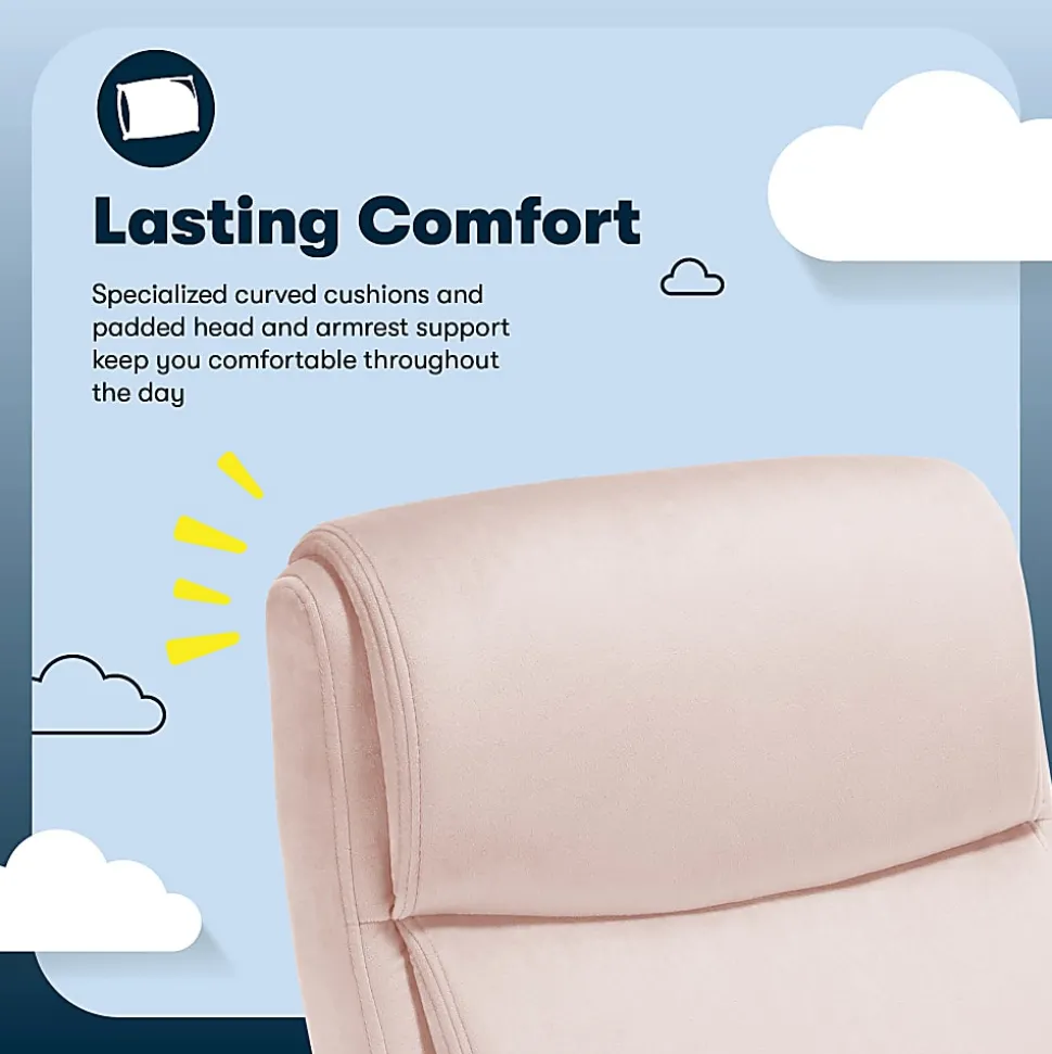 Serta® Comfort Ergo Ergonomic Velvet High-Back Executive Office Chair, Pink/Black