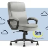 Serta® Comfort Ergo Ergonomic Velvet High-Back Executive Office Chair, Gray/Black