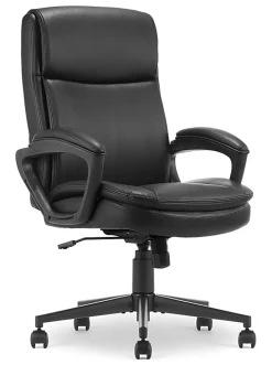 Serta® Comfort Ergo Ergonomic Bonded Leather Mid-Back Executive Office Chair, Black