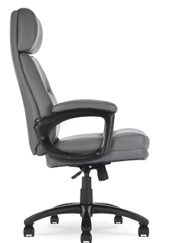 Serta® Comfort Ergonomic Bonded Leather Mid-Back Big & Tall Executive Office Chair, Gray
