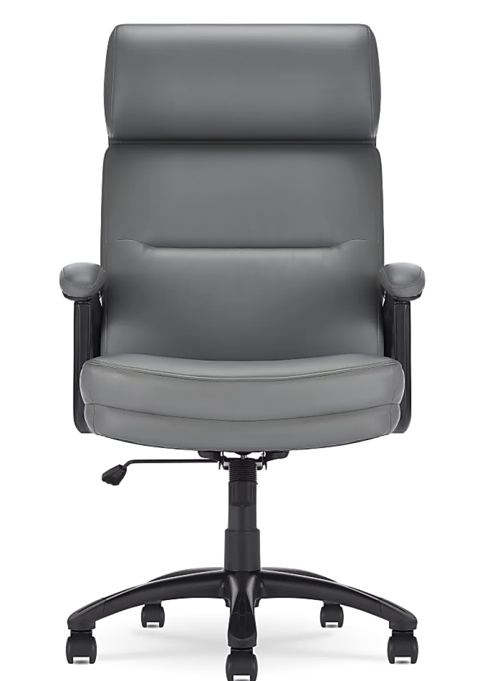 Serta® Comfort Ergonomic Bonded Leather Mid-Back Big & Tall Executive Office Chair, Gray