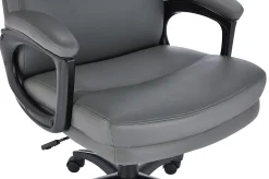 Serta® Comfort Ergonomic Bonded Leather Mid-Back Big & Tall Executive Office Chair, Gray