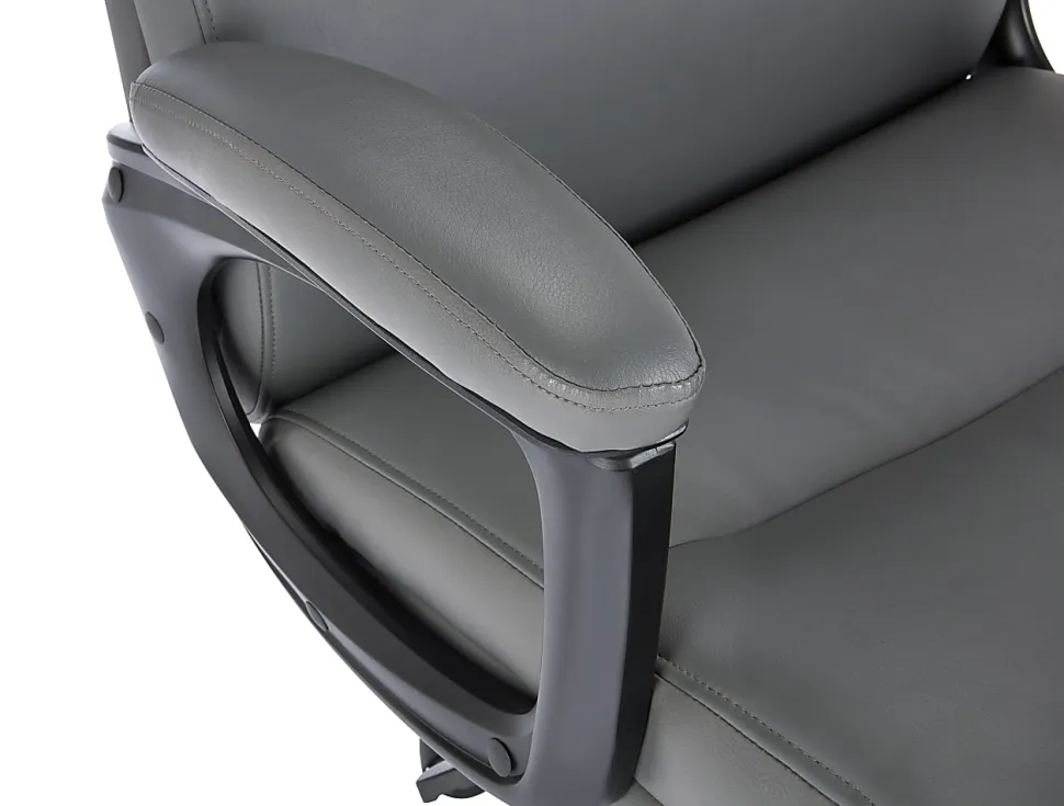 Serta® Comfort Ergonomic Bonded Leather Mid-Back Big & Tall Executive Office Chair, Gray