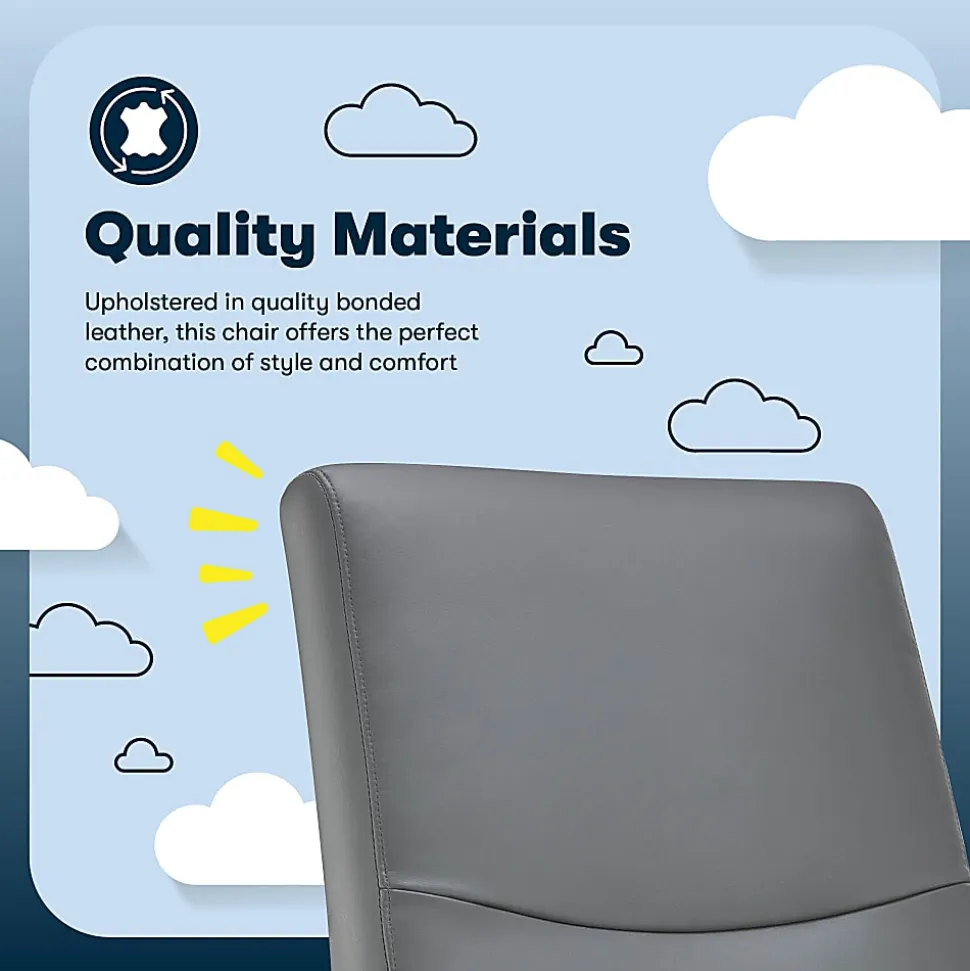 Serta® Comfort Modern Ergonomic Bonded Leather High-Back Executive Office Chair, Gray