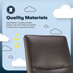 Serta® Comfort Modern Ergonomic Bonded Leather High-Back Executive Office Chair, Brown