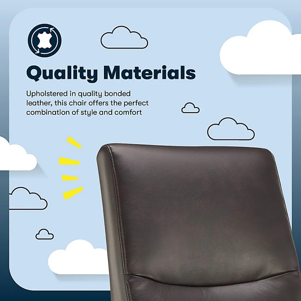 Serta® Comfort Modern Ergonomic Bonded Leather High-Back Executive Office Chair, Brown