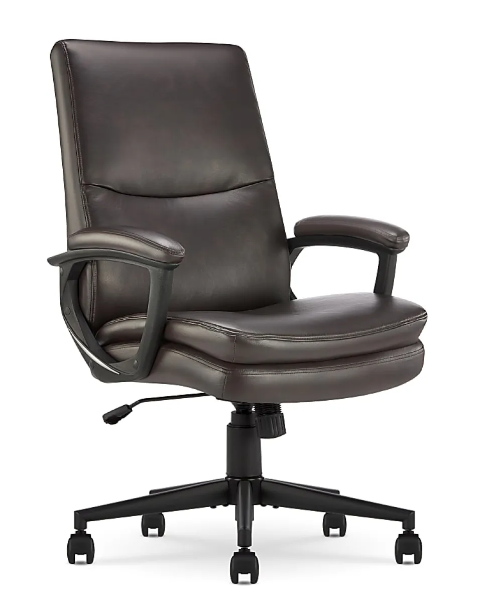 Serta® Comfort Modern Ergonomic Bonded Leather High-Back Executive Office Chair, Brown
