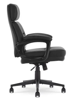 Serta Comfort Series Ergonomic Bonded Leather Mid-Back Executive Office Chair, Black