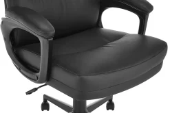 Serta Comfort Series Ergonomic Bonded Leather Mid-Back Executive Office Chair, Black