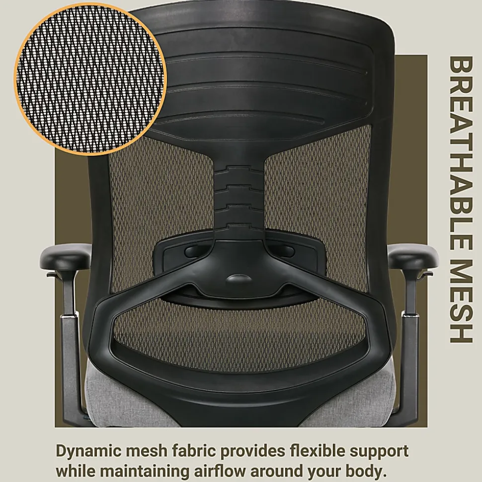Serta Commercial Eco-2000 Big & Tall Ergonomic Mesh High-Back Executive Office Chair, Gray