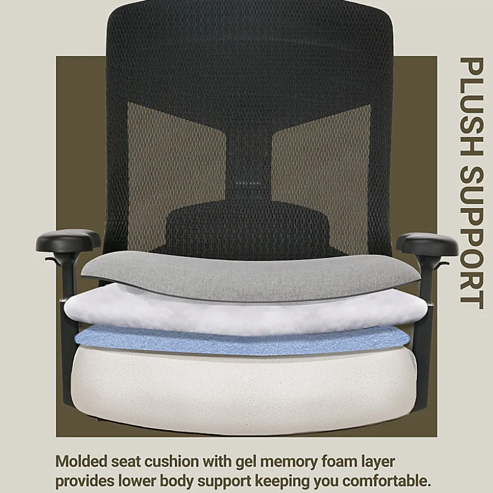Serta Commercial Eco-2000 Big & Tall Ergonomic Mesh High-Back Executive Office Chair, Gray