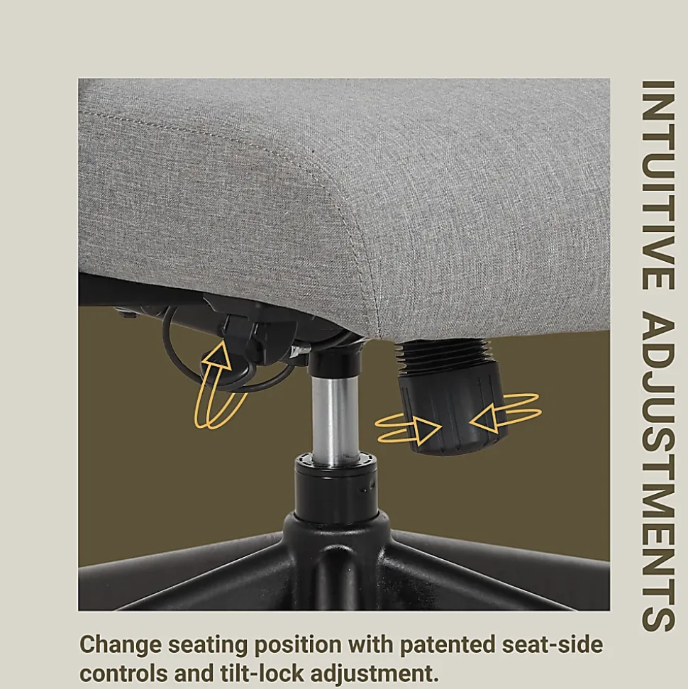 Serta Commercial Eco-2000 Ergonomic Mesh Mid-Back Task Chair, 43% Recycled, Gray