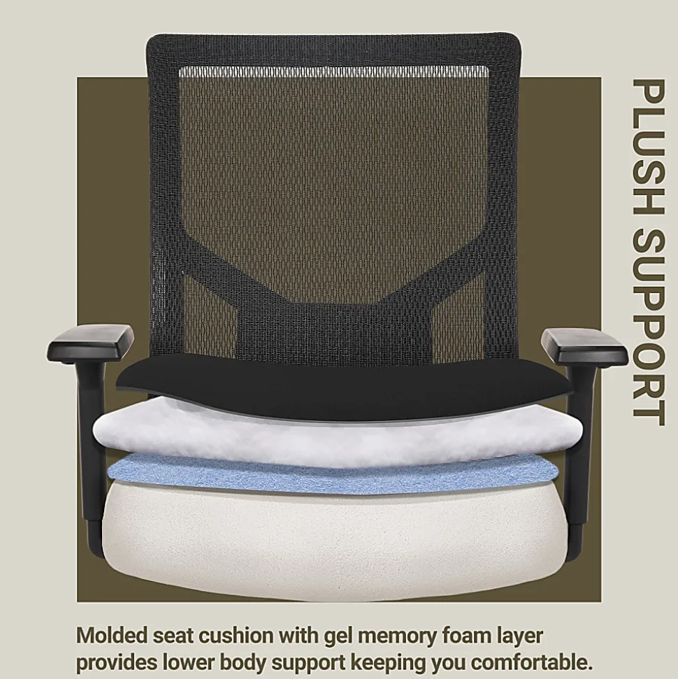 Serta Commercial Eco-2000 Ergonomic Mesh Mid-Back Task Chair, 43% Recycled, Black