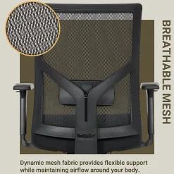 Serta Commercial Eco-2000 Ergonomic Mesh Mid-Back Task Chair, 43% Recycled, Black