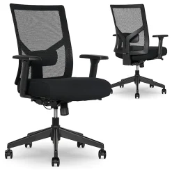 Serta Commercial Eco-2000 Ergonomic Mesh Mid-Back Task Chair, 43% Recycled, Black
