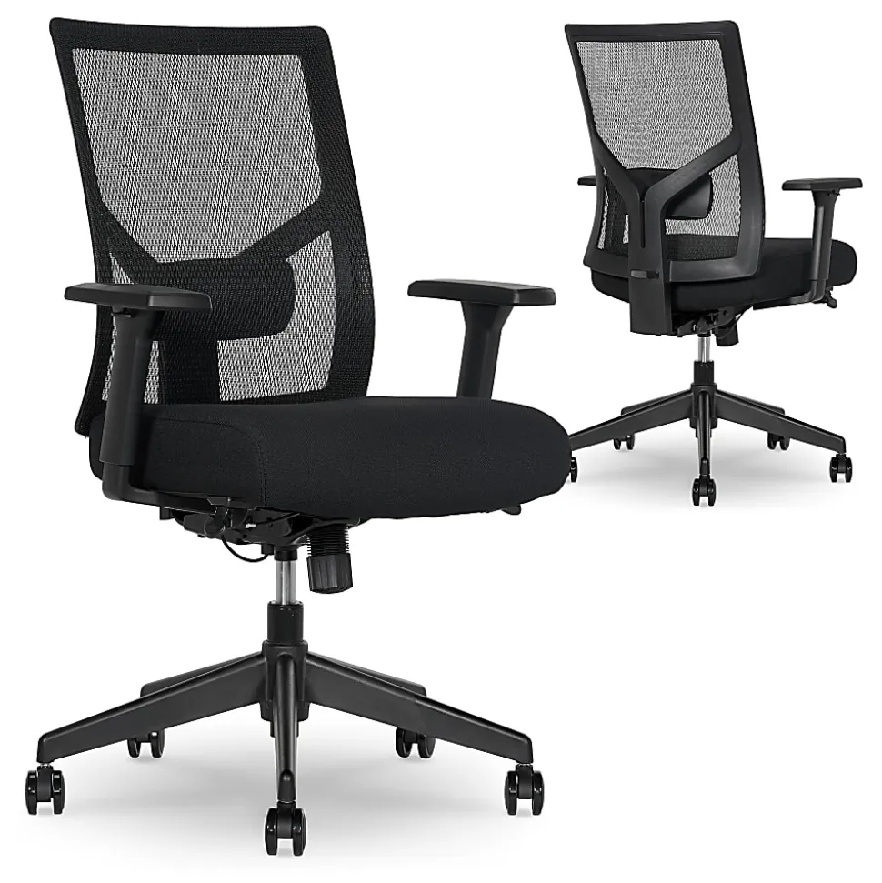 Serta Commercial Eco-2000 Ergonomic Mesh Mid-Back Task Chair, 43% Recycled, Black