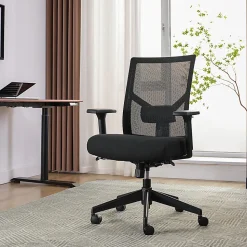 Serta Commercial Eco-2000 Ergonomic Mesh Mid-Back Task Chair, 43% Recycled, Black