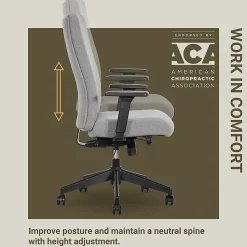 Serta® Commercial Eco-2000 High-Back Ergonomic Fabric Chair, Gray