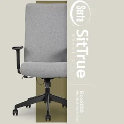 Serta® Commercial Eco-2000 High-Back Ergonomic Fabric Chair, Gray