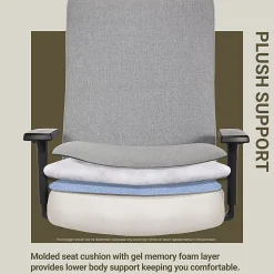 Serta® Commercial Eco-2000 High-Back Ergonomic Fabric Chair, Gray