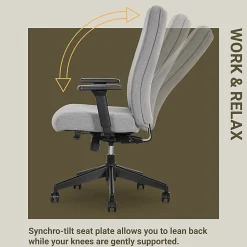 Serta® Commercial Eco-2000 High-Back Ergonomic Fabric Chair, Gray