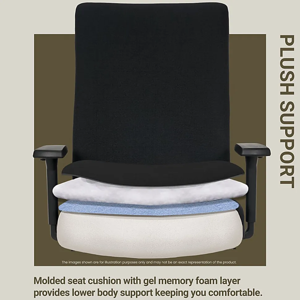 Serta® Commercial Eco-2000 High-Back Ergonomic Fabric Chair, Black