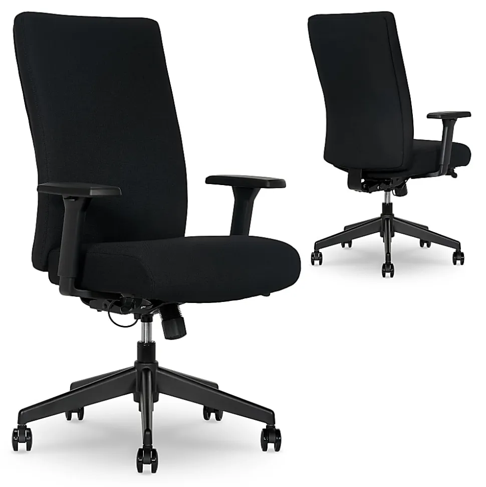 Serta® Commercial Eco-2000 High-Back Ergonomic Fabric Chair, Black