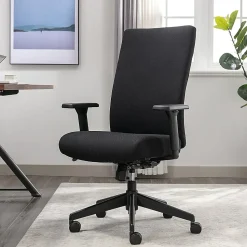 Serta® Commercial Eco-2000 High-Back Ergonomic Fabric Chair, Black