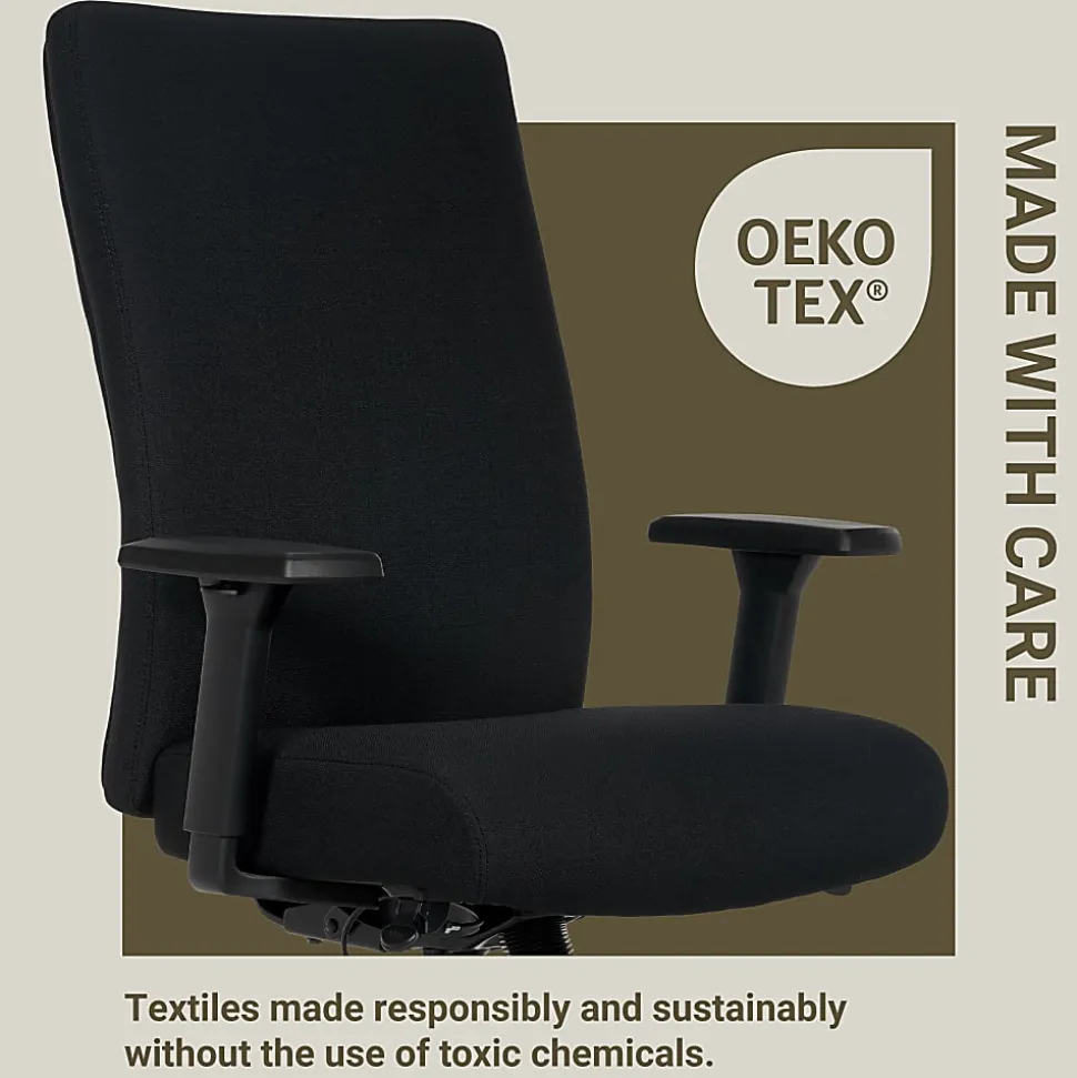 Serta® Commercial Eco-2000 High-Back Ergonomic Fabric Chair, Black