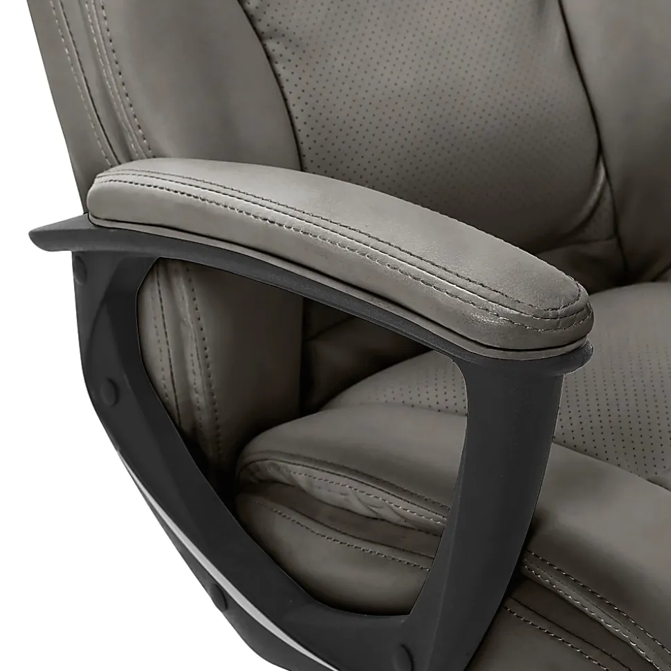 Serta® Connor High-Back Office Chair, Bonded Leather, Gray