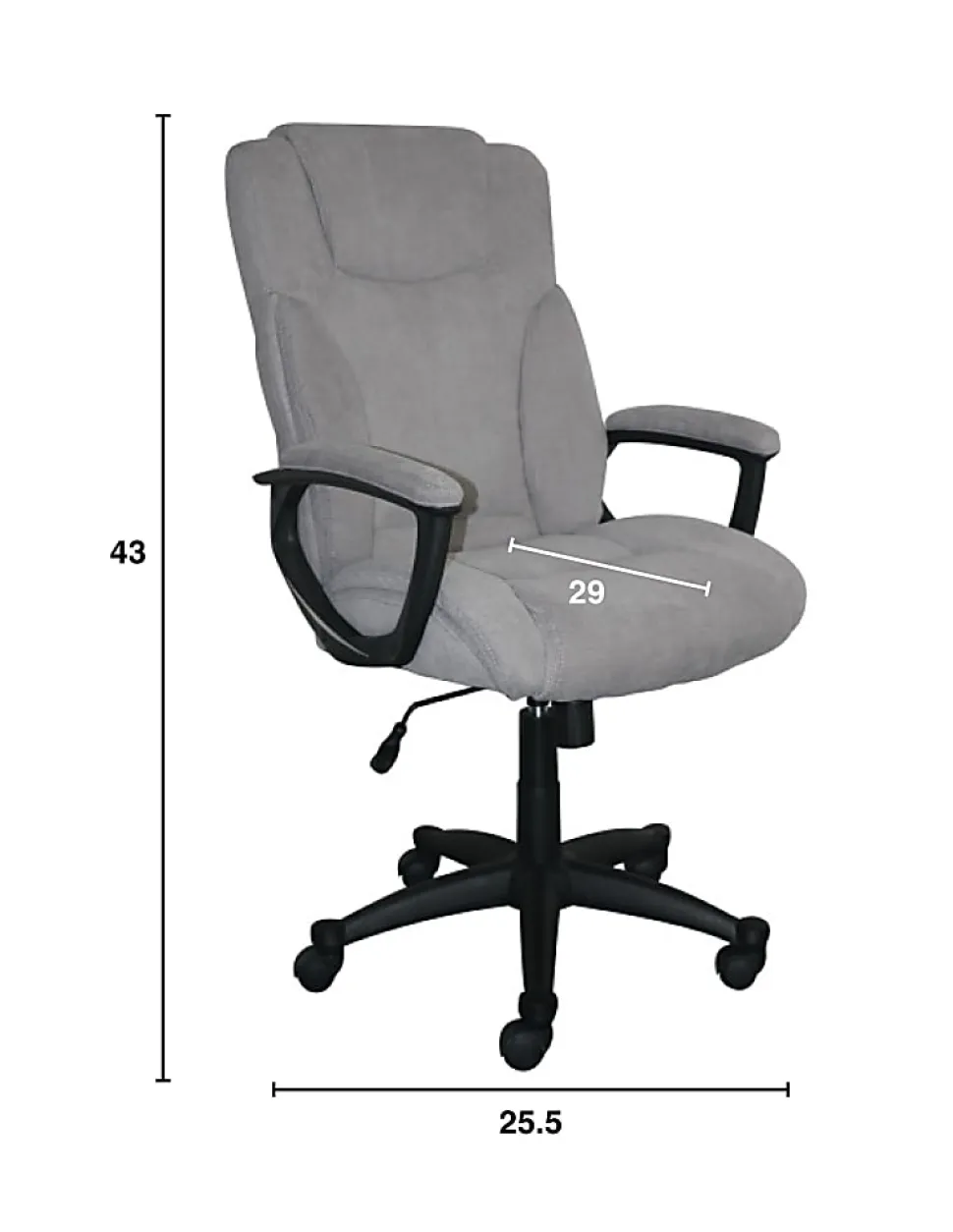 Serta Connor Office Chair, Microfiber, Light Gray