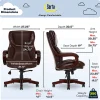 Serta® Conway Big & Tall Bonded Leather High-Back Office Chair, Brown