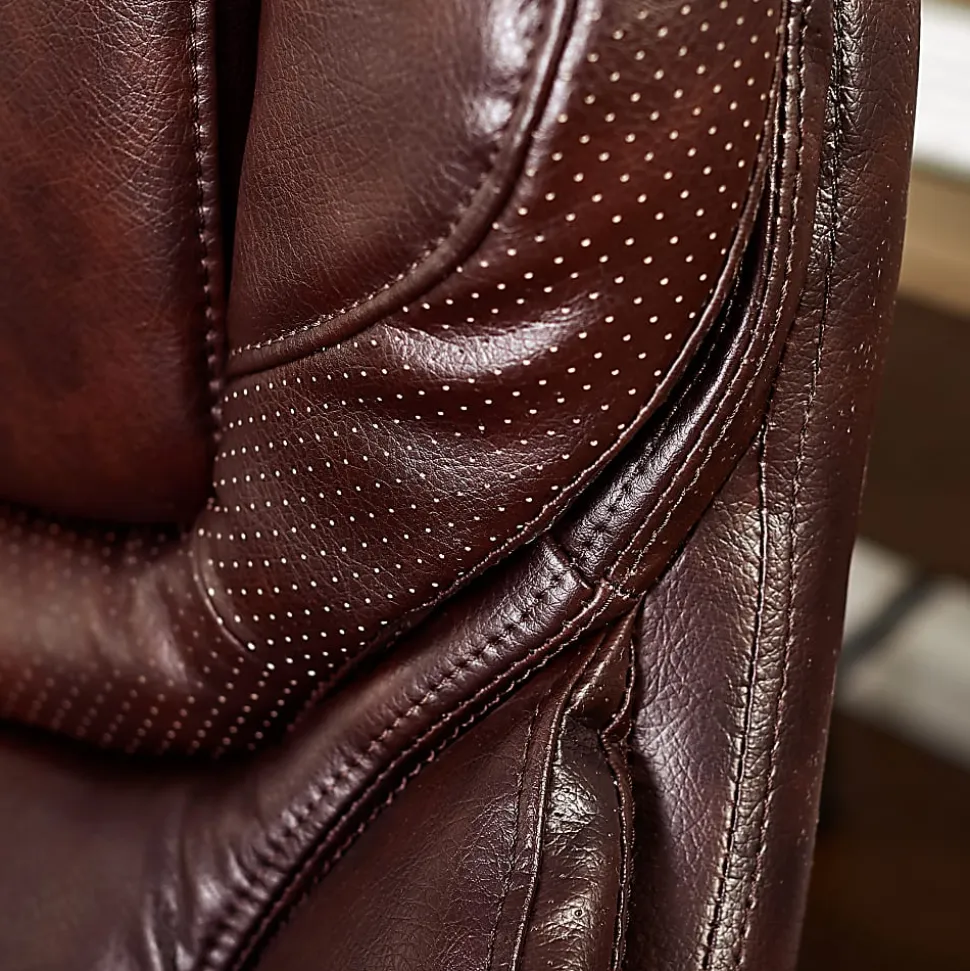 Serta® Conway Big & Tall Bonded Leather High-Back Office Chair, Brown