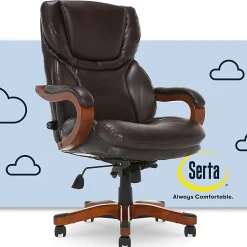 Serta® Conway Big & Tall Bonded Leather High-Back Office Chair, Biscuit/Espresso