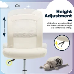 Serta® Essentials Mid-Back Computer Chair, Inspiration Cream/Chrome