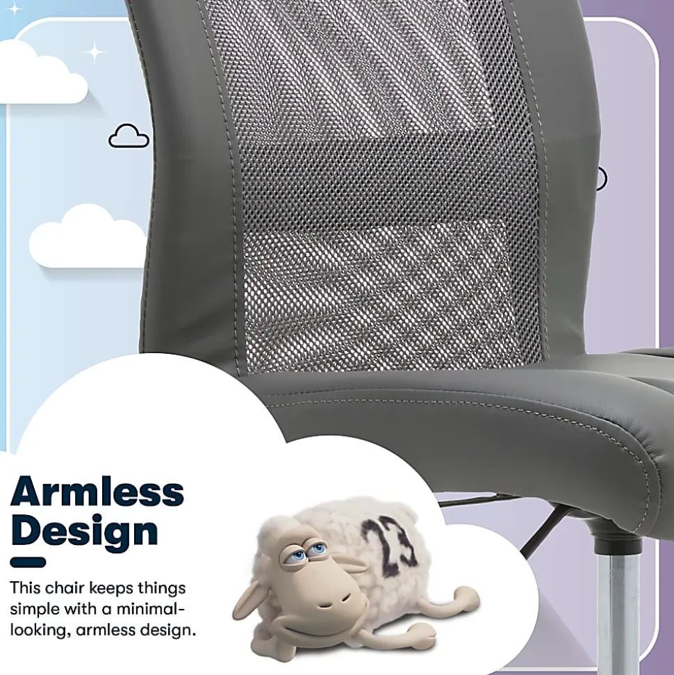 Serta® Essentials Mid-Back Computer Chair, Productivity Gray/Chrome
