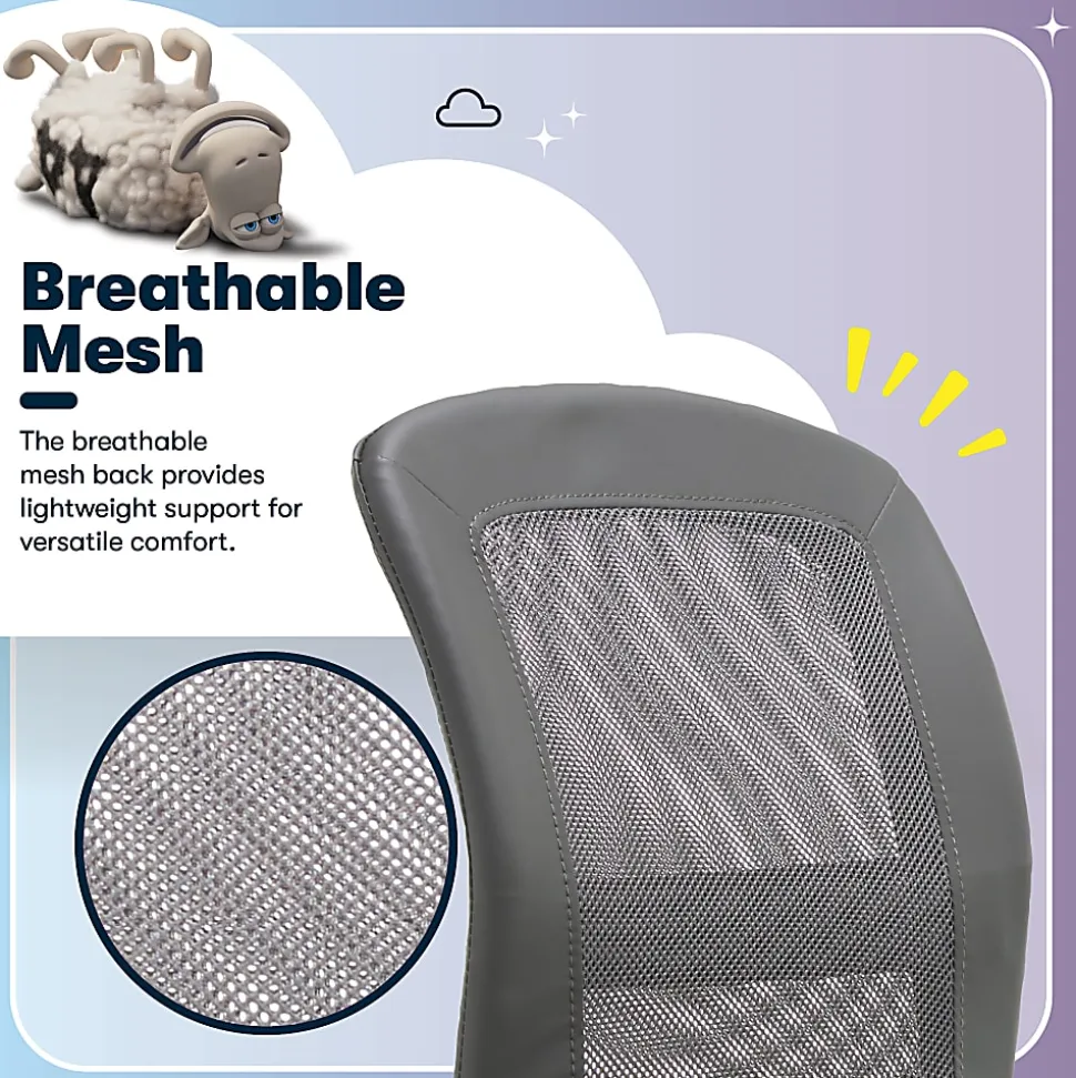 Serta® Essentials Mid-Back Computer Chair, Productivity Gray/Chrome
