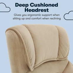 Serta® Executive Office Ergonomic Microfiber Mid-Back Chair, Light Beige/Black